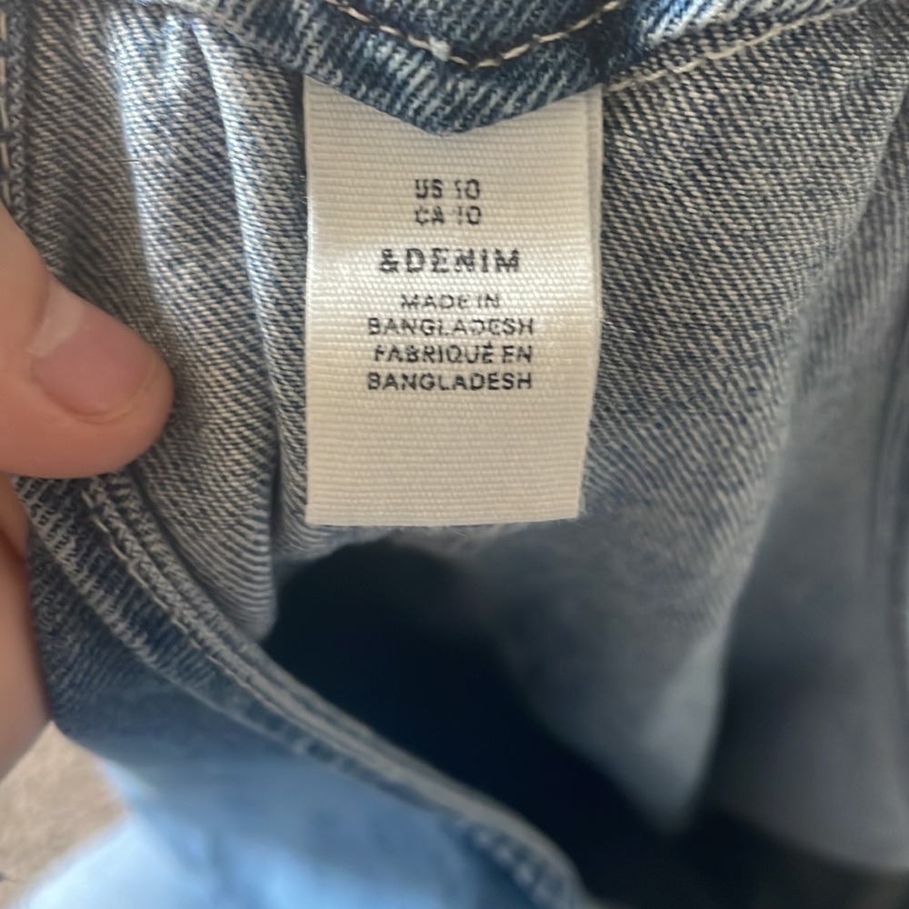 H&M Blue Denim Mini Dress Size 10 - Picture 3 of 4
